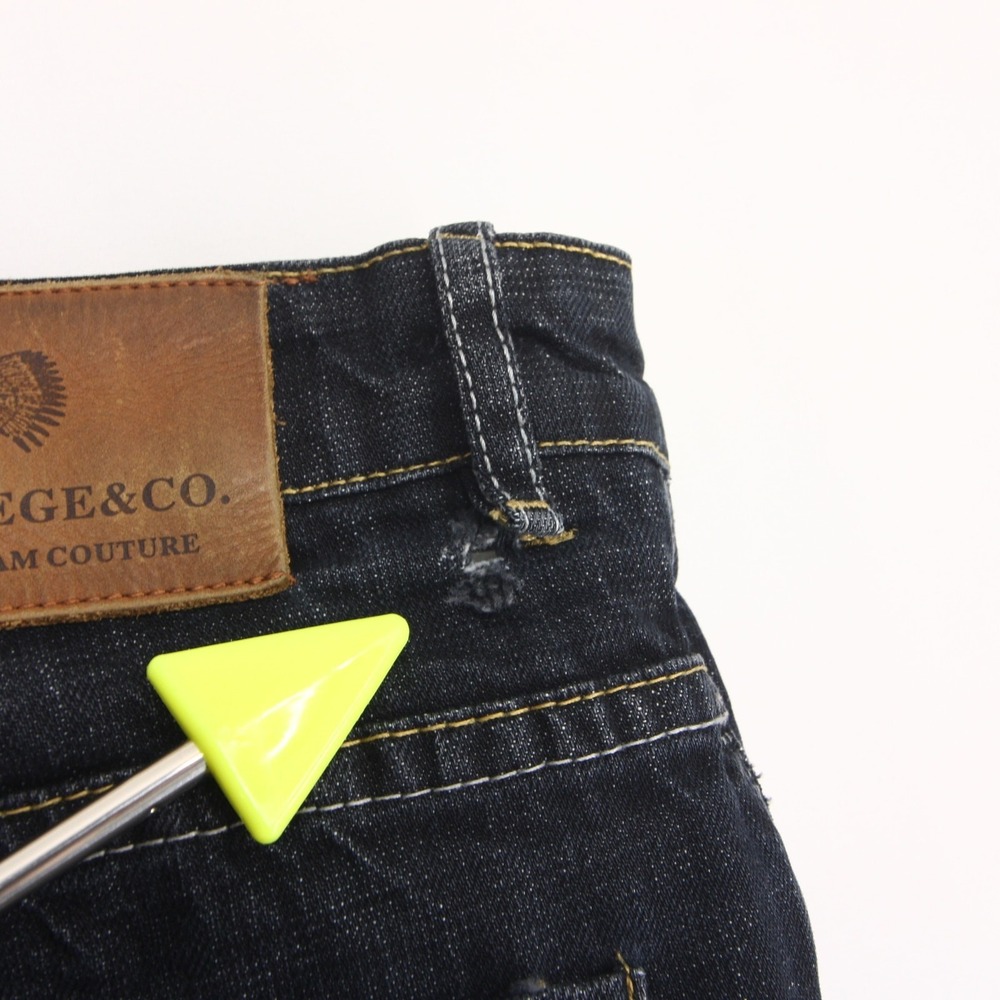 Talldege And Co Jeans Mens 32 Blue Raw Dark Wash Straight Leg Made In Italy - Picture 5 of 12